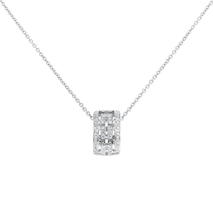 [Basjewels]PARENTESI NECKLACE SILVER DIAMOND