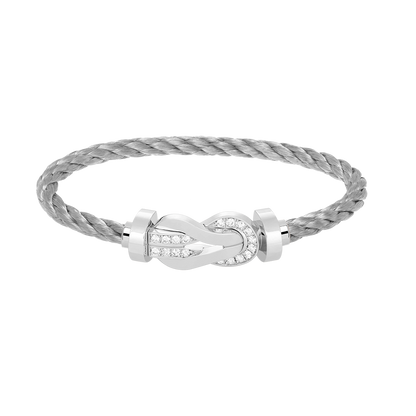 [BSNL Jewels]Chance großes 8-stelliges Schnallen-Halbdiamant-Armband Silber