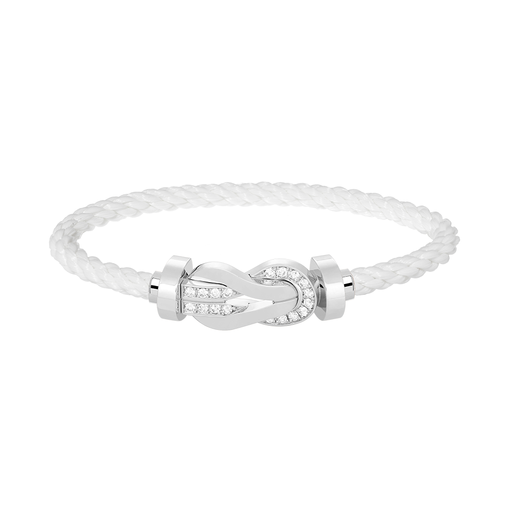 [BSNL Jewels]Chance großes 8-stelliges Schnallen-Halbdiamant-Armband Silber