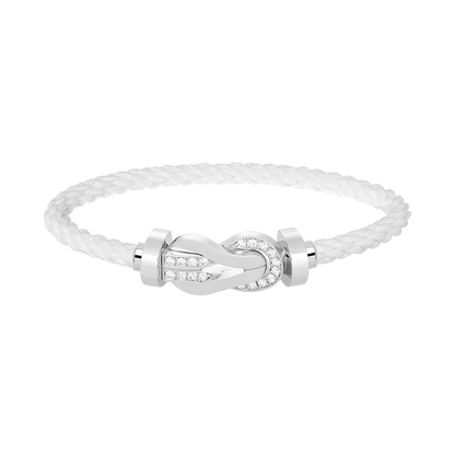 [BSNL Jewels]Chance großes 8-stelliges Schnallen-Halbdiamant-Armband Silber