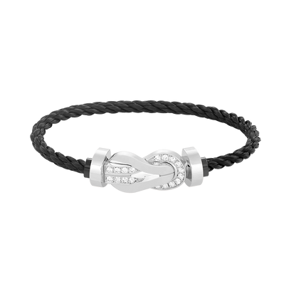 [BSNL Jewels]Chance großes 8-stelliges Schnallen-Halbdiamant-Armband Silber