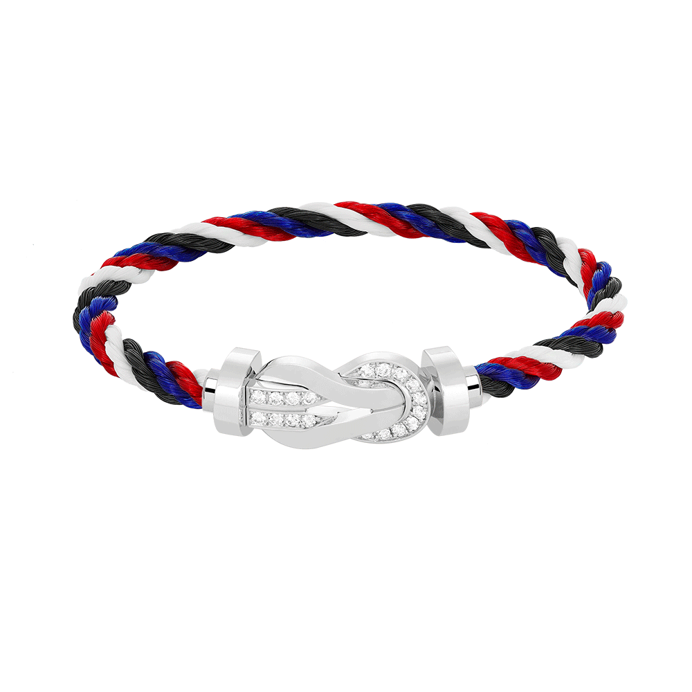 [BSNL Jewels]Chance großes 8-stelliges Schnallen-Halbdiamant-Armband Silber