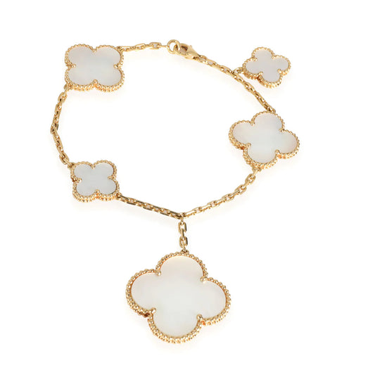 [Basjewels]MAGIC CLOVER MOP GOLD BRACELET 5 MOTIFS