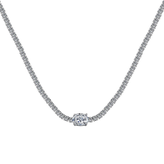 [BASLOVE]1.0 Carat Shining Oval Cut Necklace