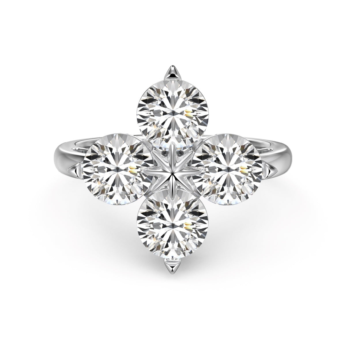 [BASLOVE]Four-Leaf Clover Eight-Pointed Star Ring