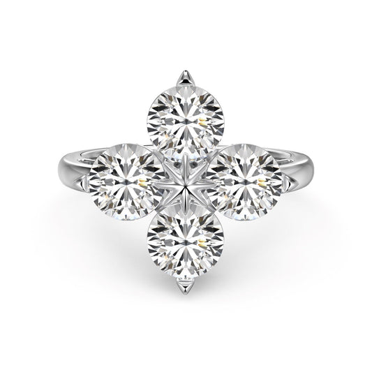 [BASLOVE]Four-Leaf Clover Eight-Pointed Star Ring