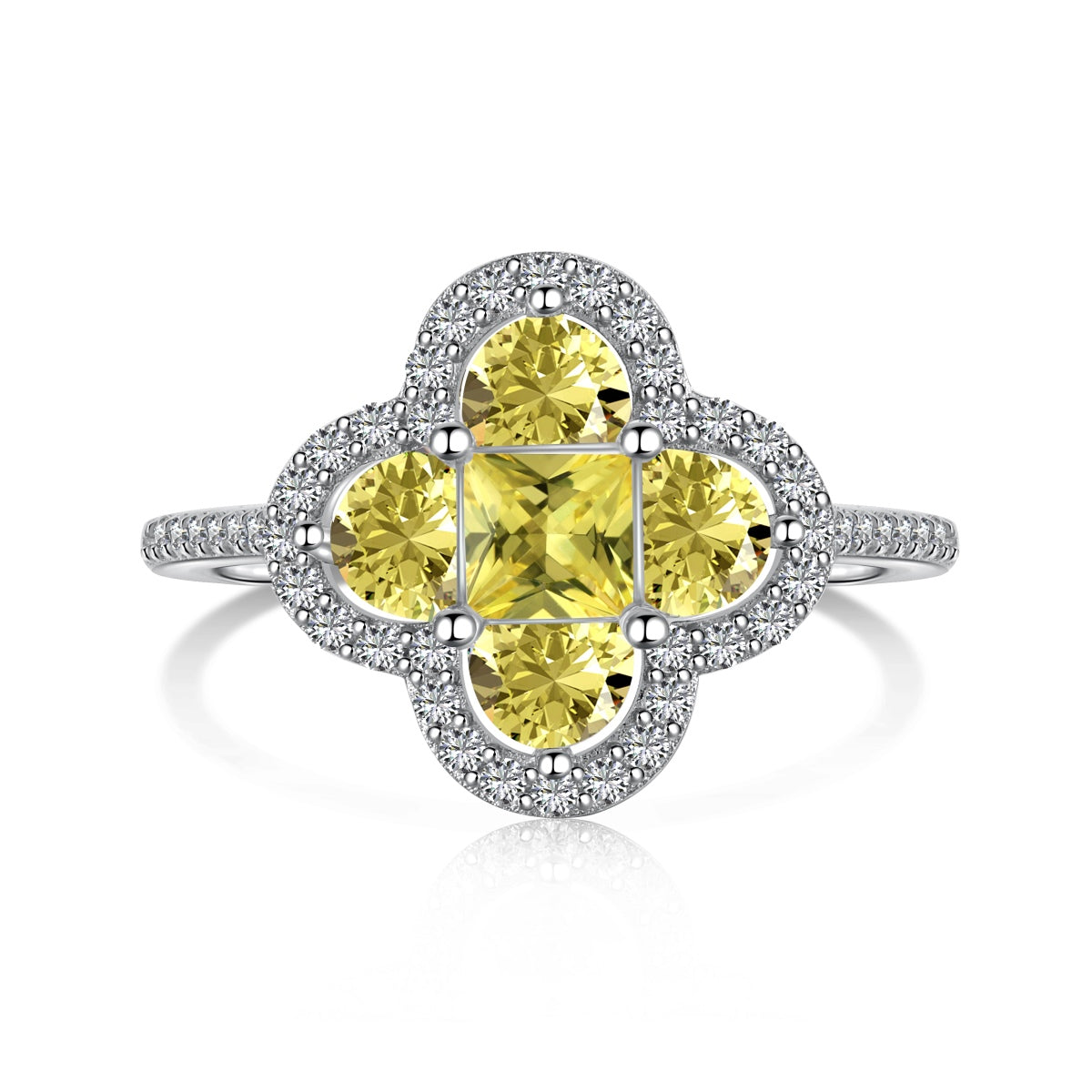 [BASLOVE]Luxurious Eternity Flower Shape Banquet Ring