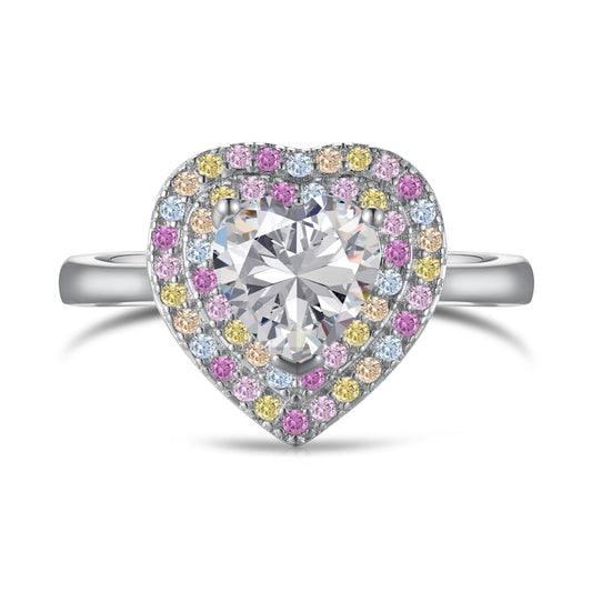 [BASLOVE]Delicate Ebullient Heart Shape Wedding Ring