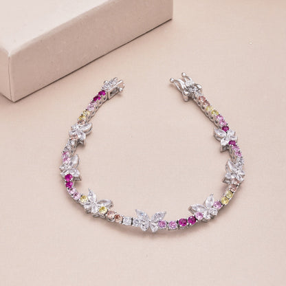 [BASLOVE]Ornate Colorful Butterfly Shape Round Cut Daily Bracelet