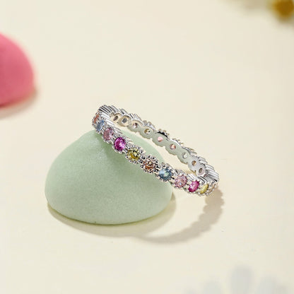 [BASLOVE]Exquisite Colorful Round Cut Party Ring