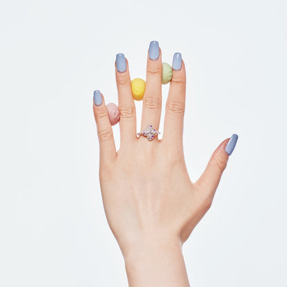 [BASLOVE]Luxurious Colorful Flower Shape Banquet Ring