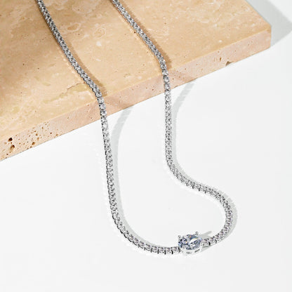 [BASLOVE]1.0 Carat Shining Oval Cut Necklace