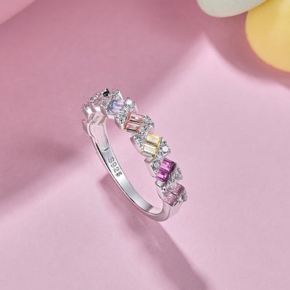 [BASLOVE]Delicate Vibrant Emerald Cut Daily Ring