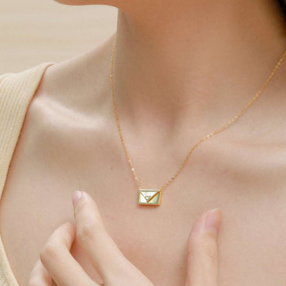 [BASLOVE]Envelope Heart Shape Mother's Day Necklace