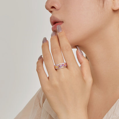 [BASLOVE]Radiant Colorful Radiant Cut Daily Ring