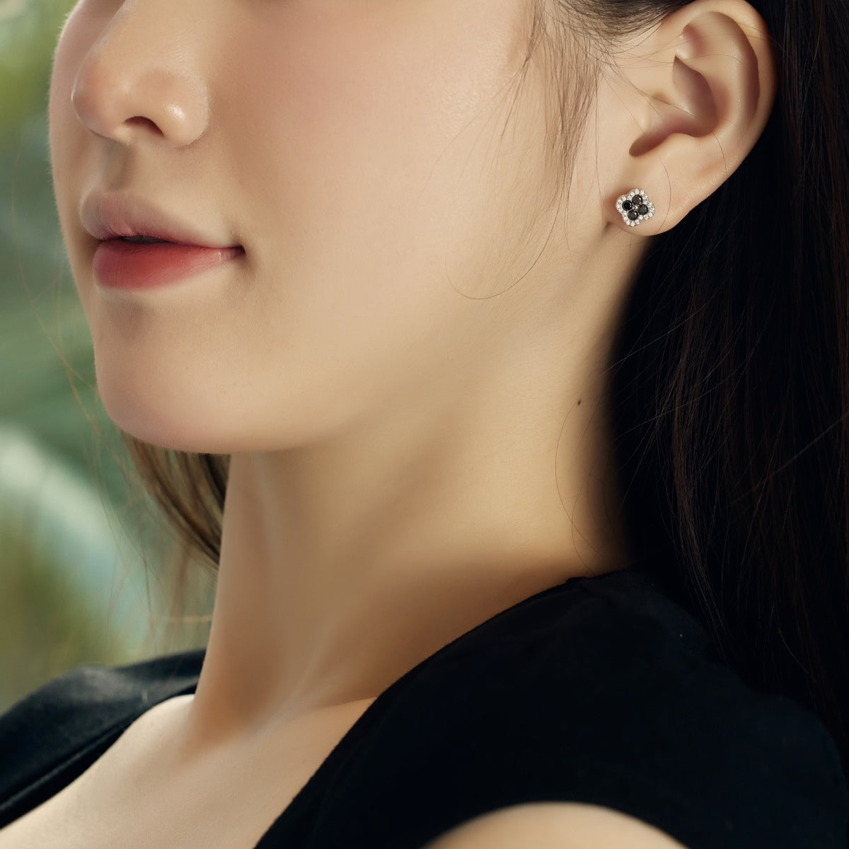 [BASLOVE]Four-Leaf Clover Flower Shaped Earrings