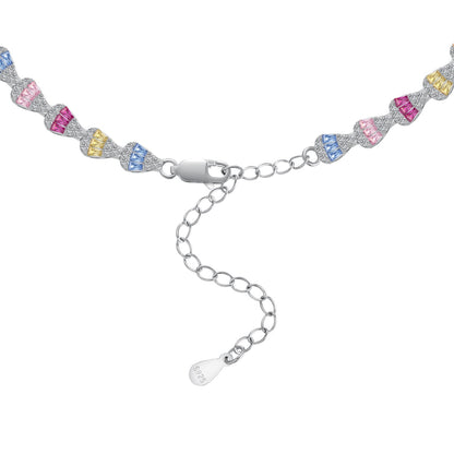 [BASLOVE]Radiant Colorful Rainbow Necklace