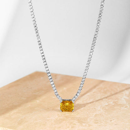 [BASLOVE]4.0 Carat Elegant Radiant Cut Necklace