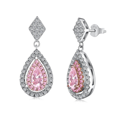 [BASLOVE]Ornate Delicate Water Drop Shape Banquet Earrings