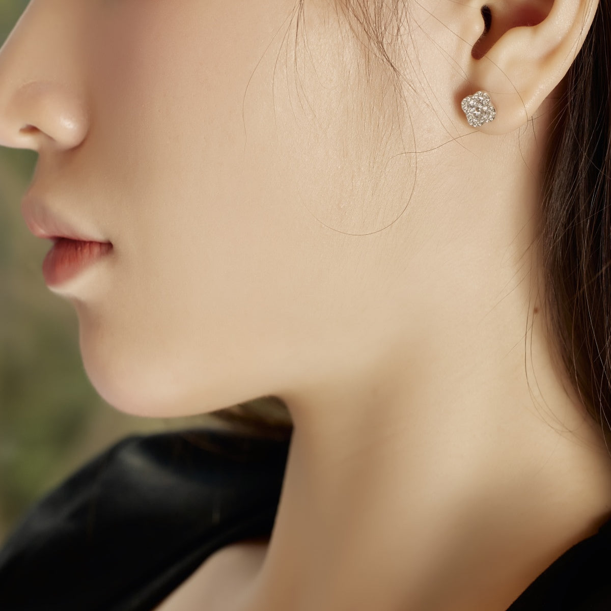 [BASLOVE]Four-Leaf Clover Flower Shaped Earrings