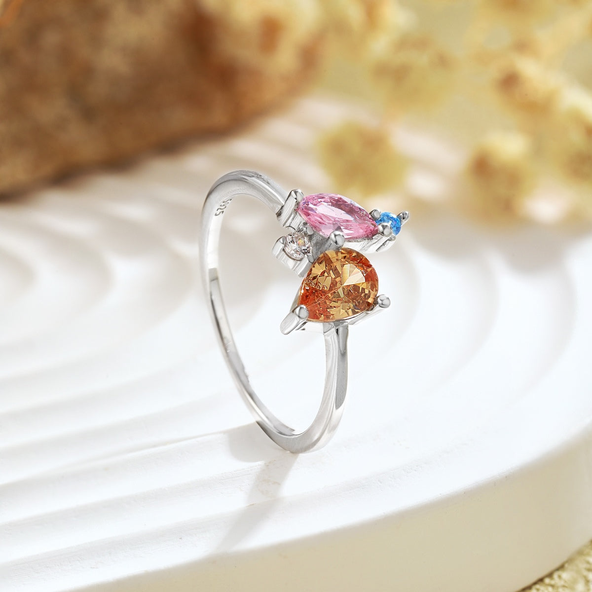 [BASLOVE]Radiant Colorful Multi Cut Daily Ring