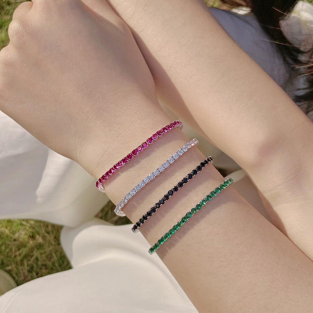 [BASLOVE]Radiant Colorful Round Cut Party Bracelet