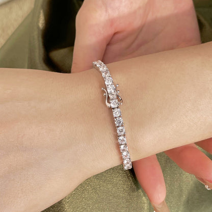 [BASLOVE]Luxurious Ornate Round Cut Tennis Bracelet