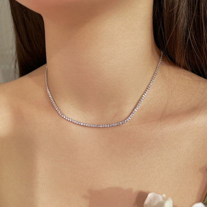 [BASLOVE]Delicate Round Shape Tennis Necklace