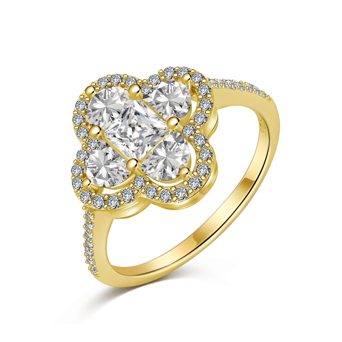 [BASLOVE]Luxurious Eternity Flower Shape Banquet Ring