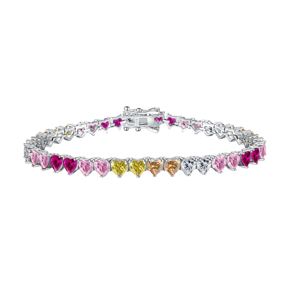 [BASLOVE]Luxurious Colorful Romantic Heart Shape Lover Bracelet