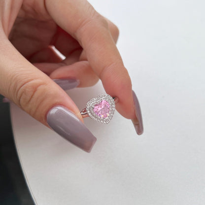 [BASLOVE]Delicate Ebullient Heart Shape Wedding Ring