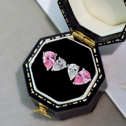 [BASLOVE]Dazzling Elegant Heart Cut Lover Earrings