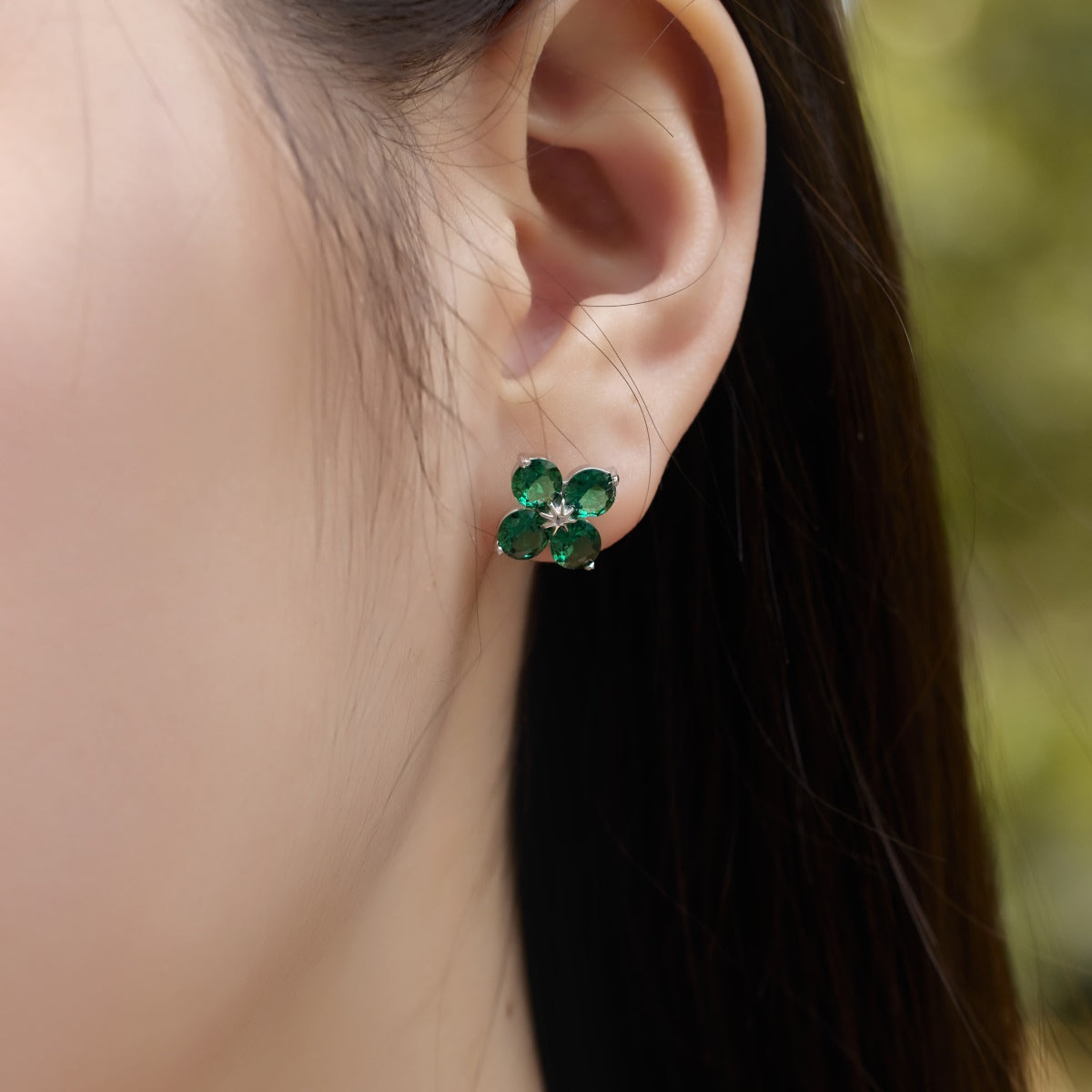 [BASLOVE]Four-Leaf Clover Eight-Pointed Star Earrings