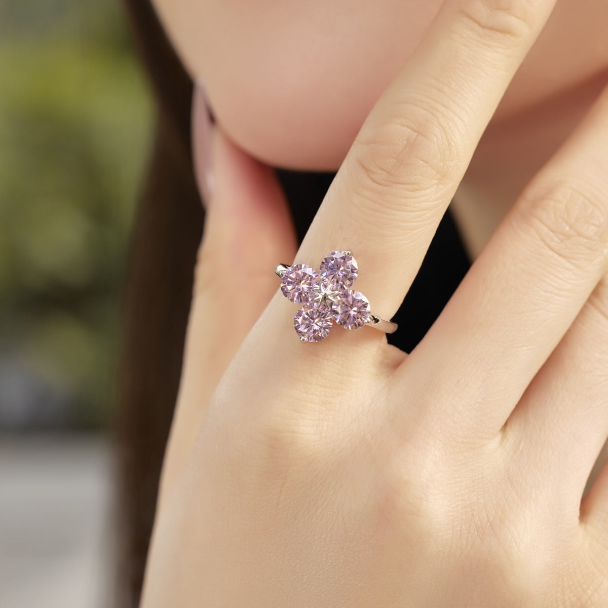 [BASLOVE]Four-Leaf Clover Eight-Pointed Star Ring