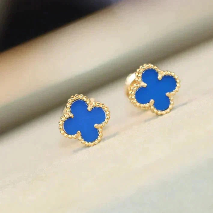 [Basjewels]CLOVER MINI 9.5MM TURQUOISE EARRINGS