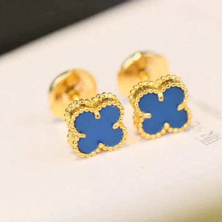 [Basjewels]CLOVER MINI 9.5MM TURQUOISE EARRINGS