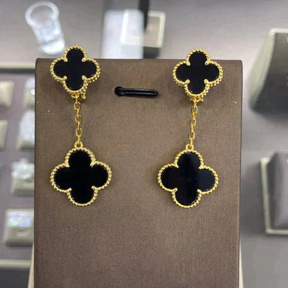 [Basjewels]CLOVER 2 MOTIFS  EARRINGS (MULTIPLE CHOICESC