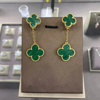 [Basjewels]CLOVER 2 MOTIFS  EARRINGS (MULTIPLE CHOICESC