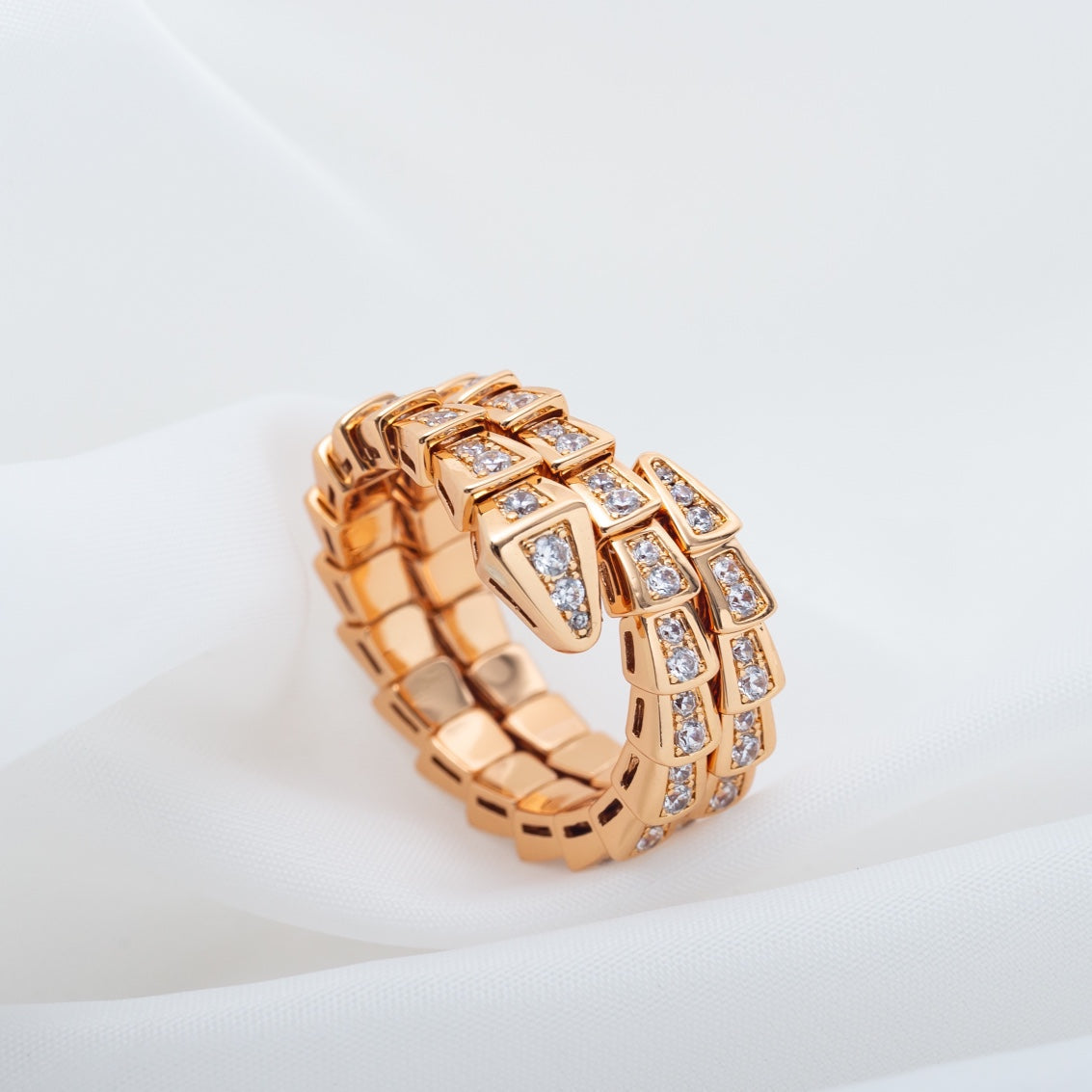 [BSNL Jewels]SERPENTI RING ROSGOLD DIAMANT DOPPELREIHIG