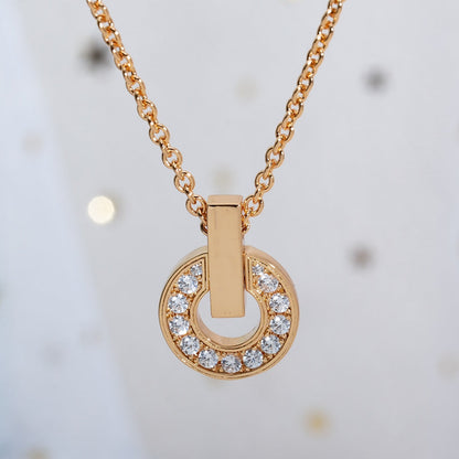 [Basjewels]GARI NECKLACE PINK GOLD DIAMOND