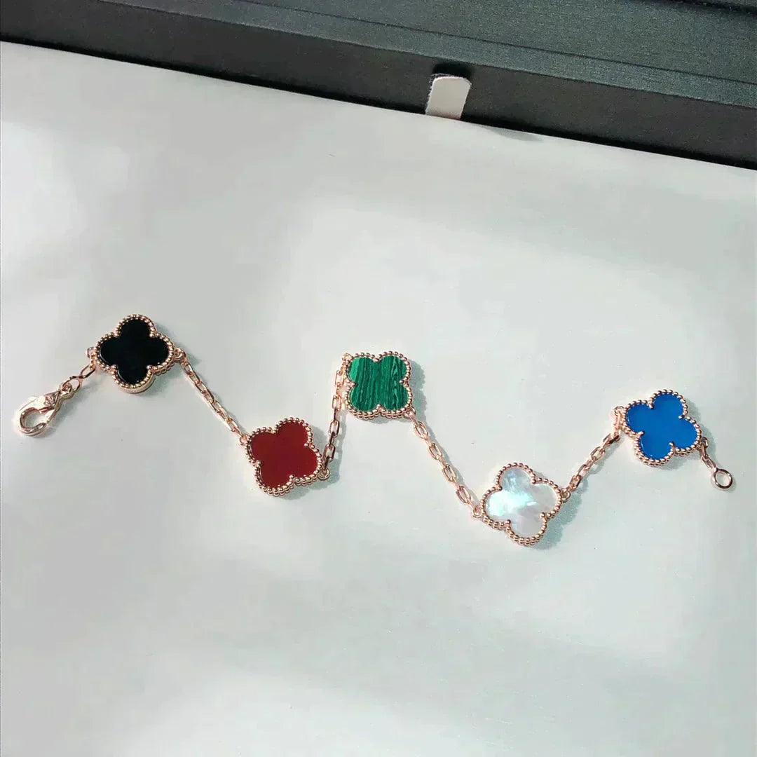 [Basjewels]CLOVER 5 MOTIFS MULTICOLOR  BRACELET