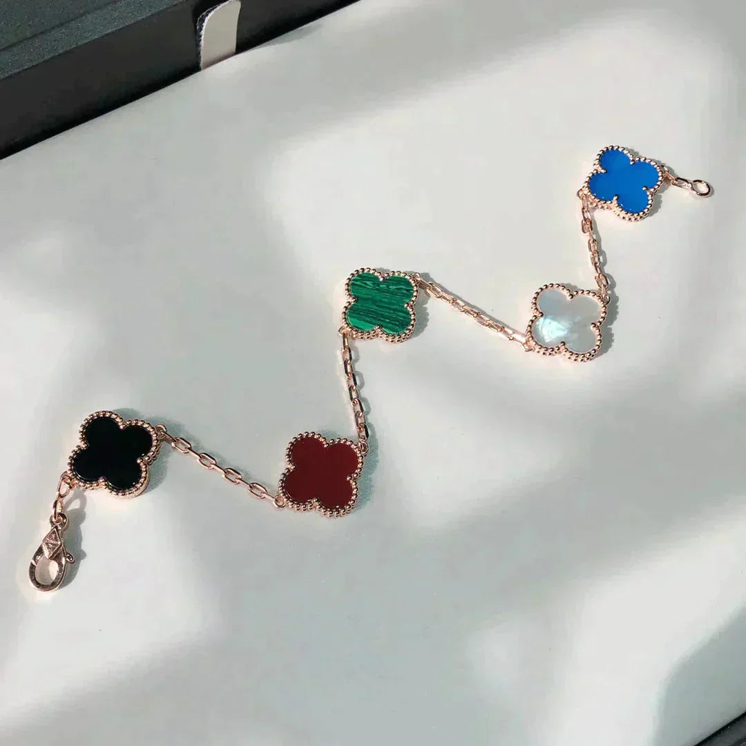 [Basjewels]CLOVER 5 MOTIFS MULTICOLOR  BRACELET