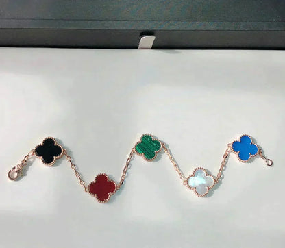 [Basjewels]CLOVER 5 MOTIFS MULTICOLOR  BRACELET