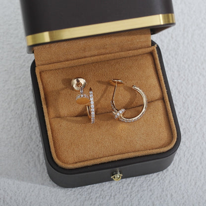 [Basjewels]JUSTE EARRINGS 12.75MM PINK GOLD DIAMOND