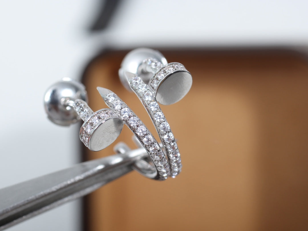 [Basjewels]JUSTE EARRINGS 12.75MM SILVER DIAMOND