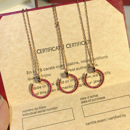 [Basjewels]JUSTE NECKLACE GOLD RED DIAMONDS