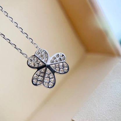 [Basjewels]CLOVER DIAMOND NECKLACE SILVER