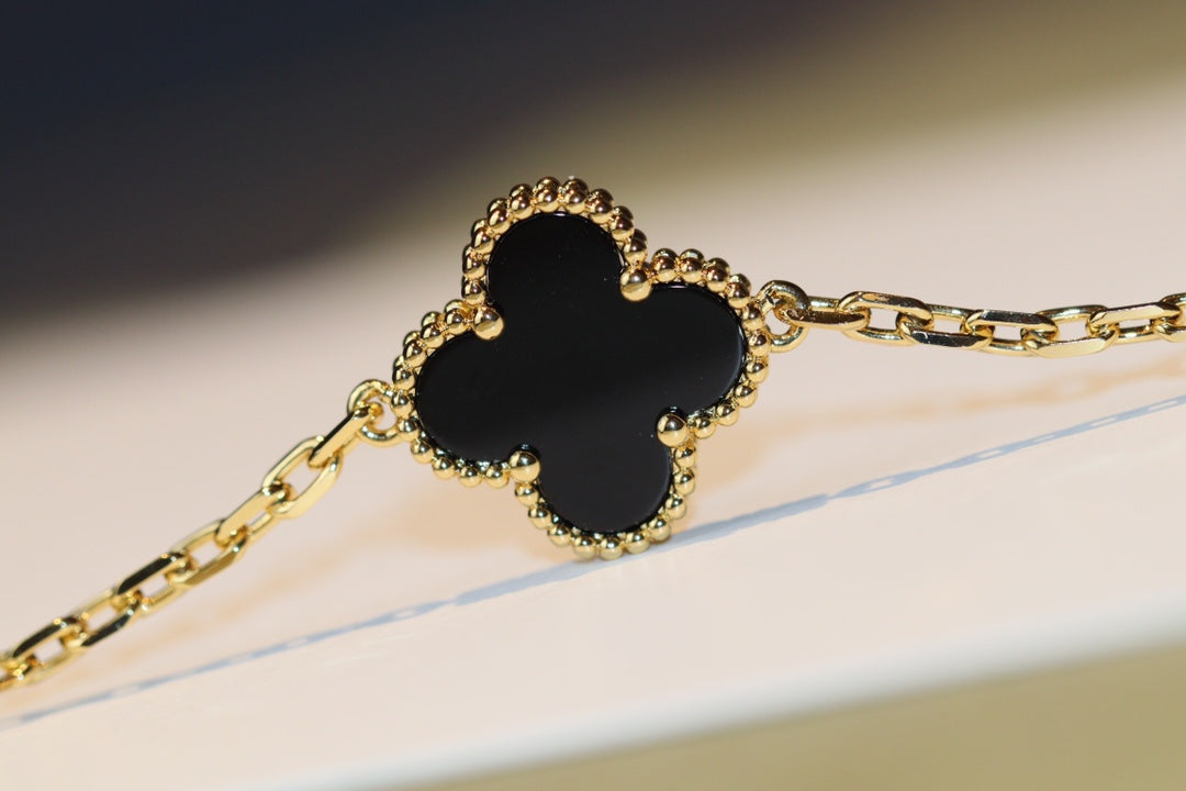 [Basjewels]CLOVER 20 MOTIFS ONYX ROSE GOLD