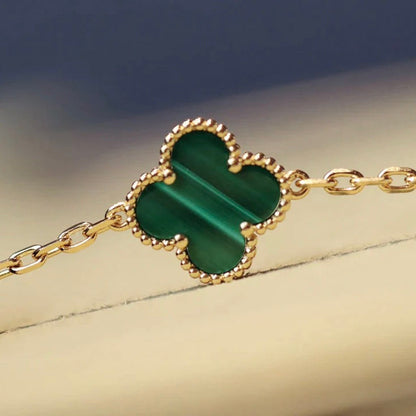 [Basjewels]CLOVER 20 MOTIFS MALACHITE GOLD