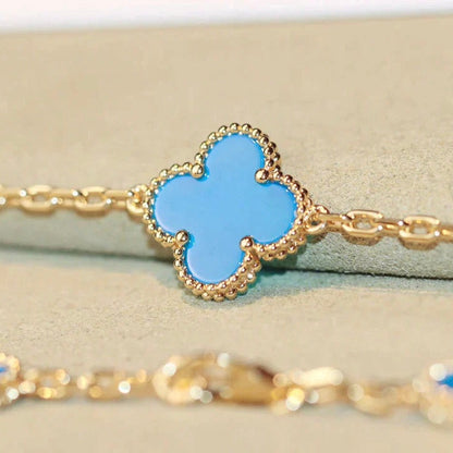 [Basjewels]CLOVER 20 MOTIFS TURQUOISE GOLD